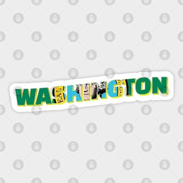 Washington State vintage style retro souvenir Sticker by DesignerPropo